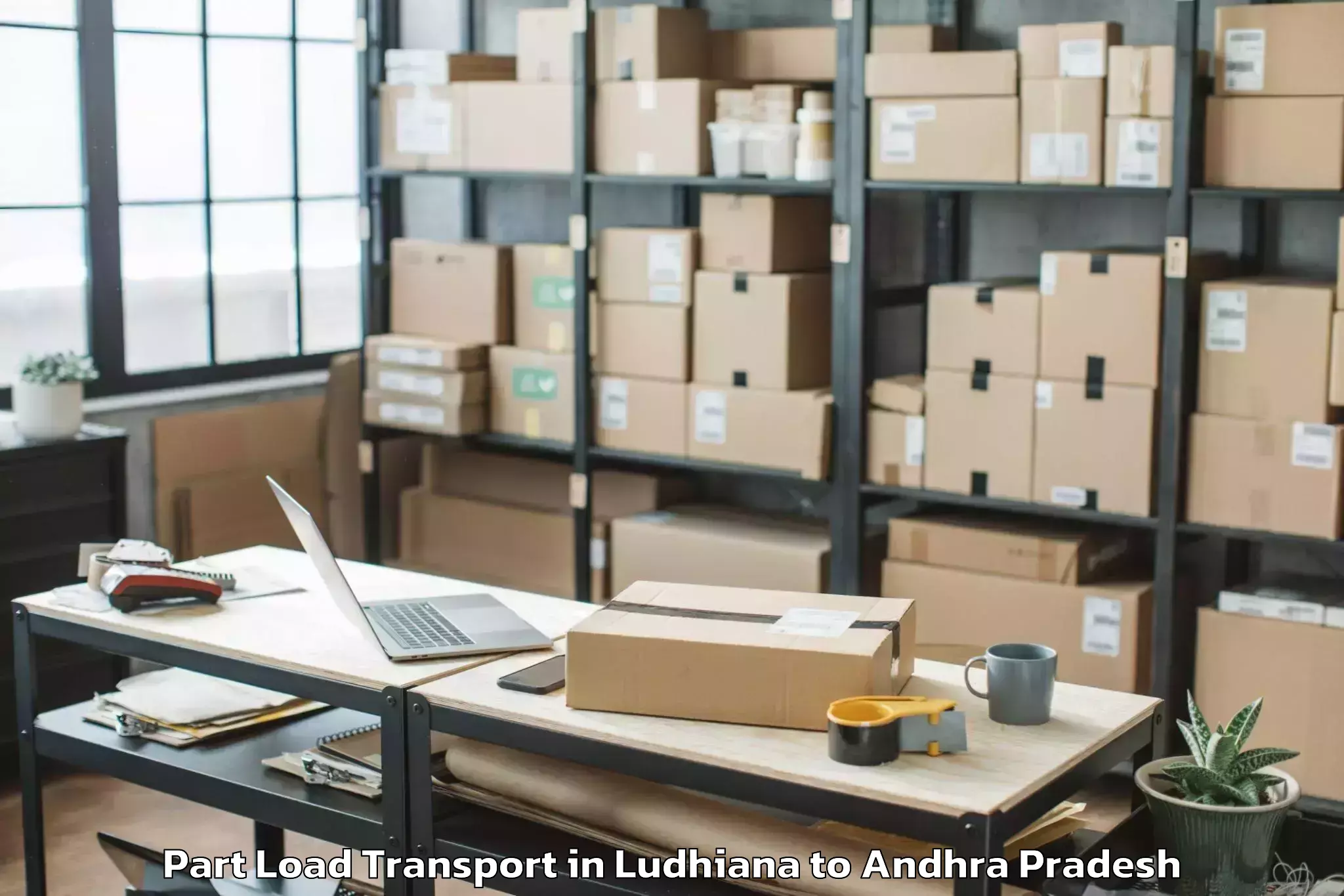 Book Ludhiana to Pellakuru Part Load Transport Online